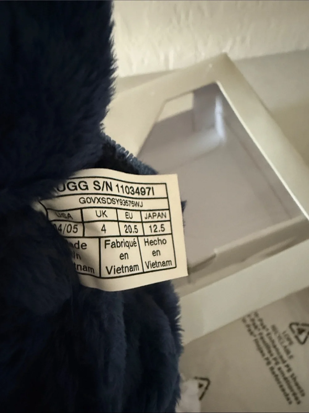 UGG Kids Navy Faux Fur Slipper Booties